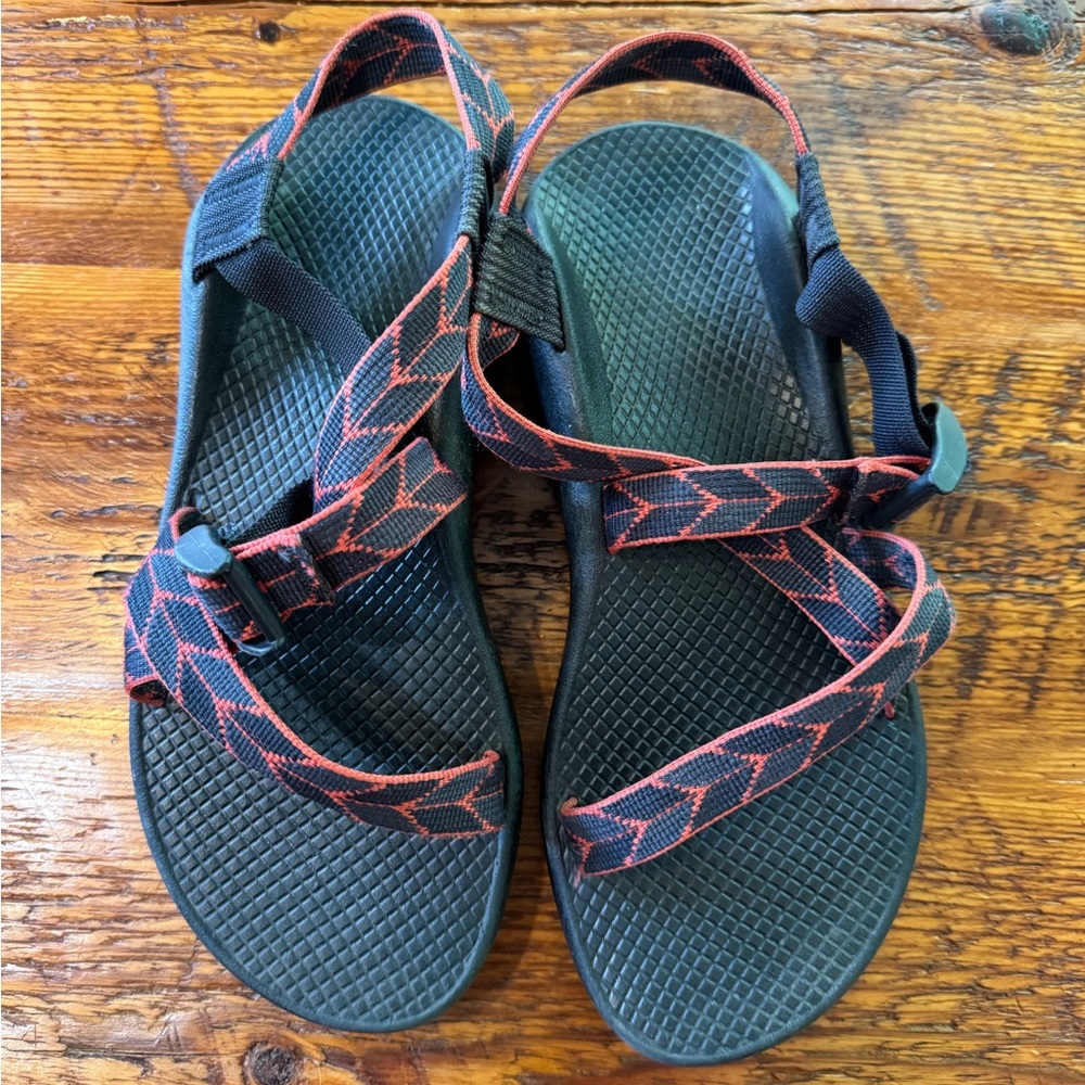 Black and Red Chaco Sandals